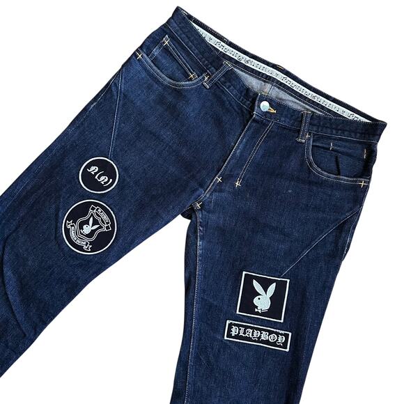 30 Waist Number Nine x Playboy Patch Dark Wash Jeans - Picture 1 of 5